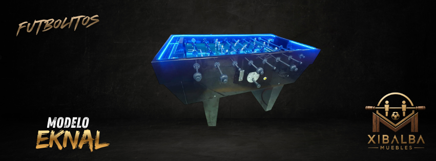 Futbolito Eknal oscuro con LED azul – Xibalba Muebles